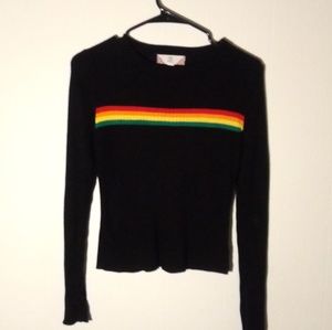 Rainbow Stripe Cropped Sweater